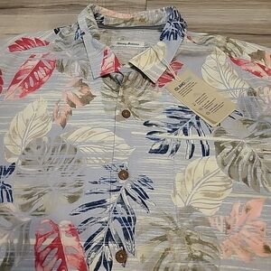 NWT Tommy Bahama Shirt Mens 2XLB ‎ Hawaiian Botanica Sketch Allover Print  $160